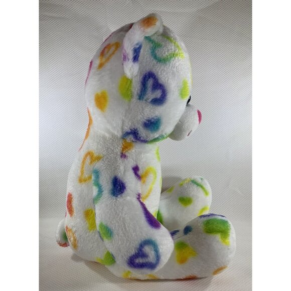 Build-A-Bear Rainbow Hearts Teddy Bear White Plush Valentine Stuffed Animal 18" - Picture 6 of 13